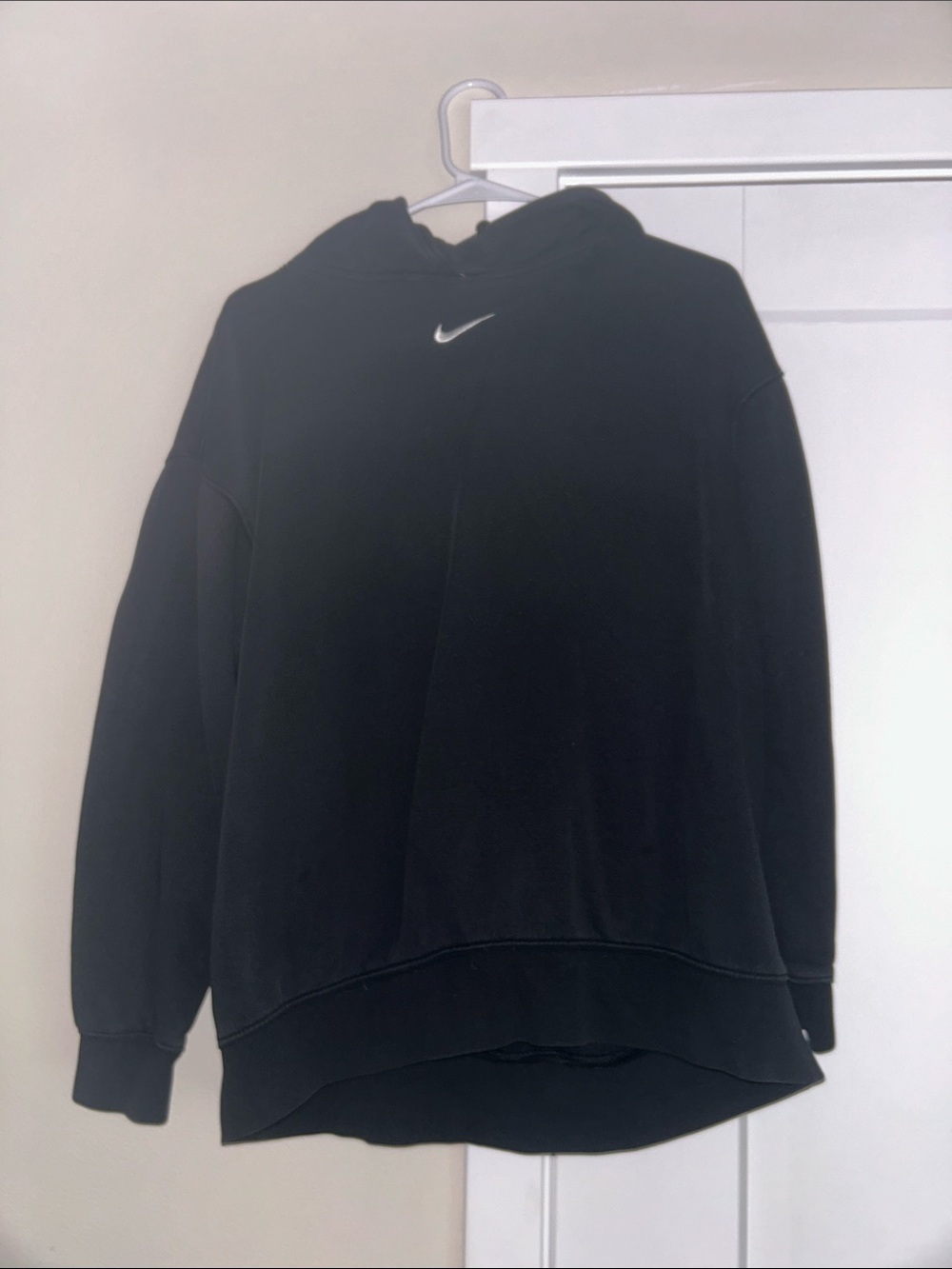 Nike Black Hoodie with White Swoosh Logo